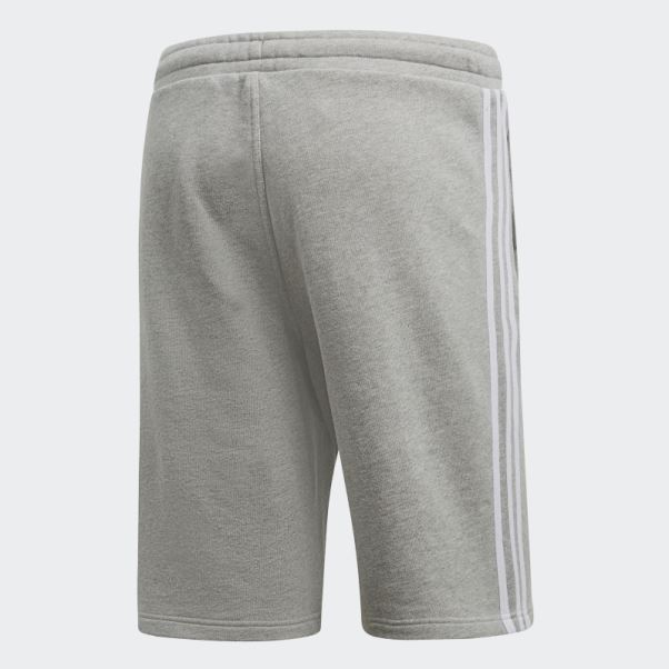 Short De Survêtement Adidas Gris Moyen à 3 Bandes