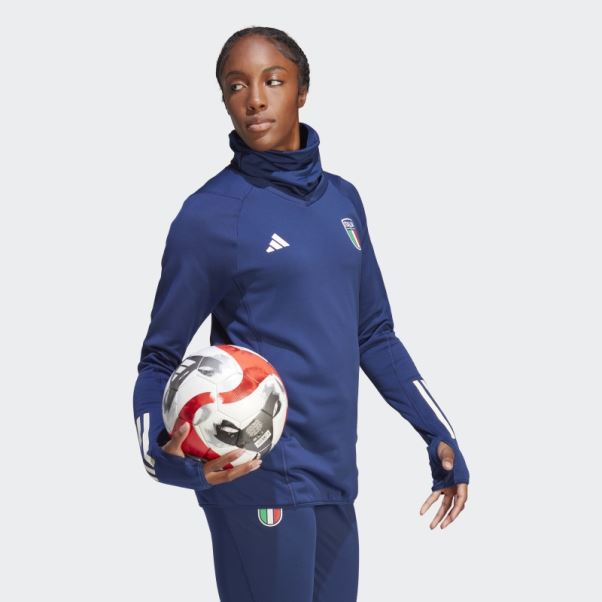 Adidas Italy Tiro 23 Pro Warm Top Bleu Foncé