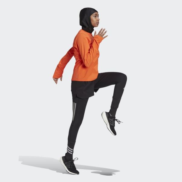 Adidas T-shirt Manches Longues Course Hybride Rapide Orange