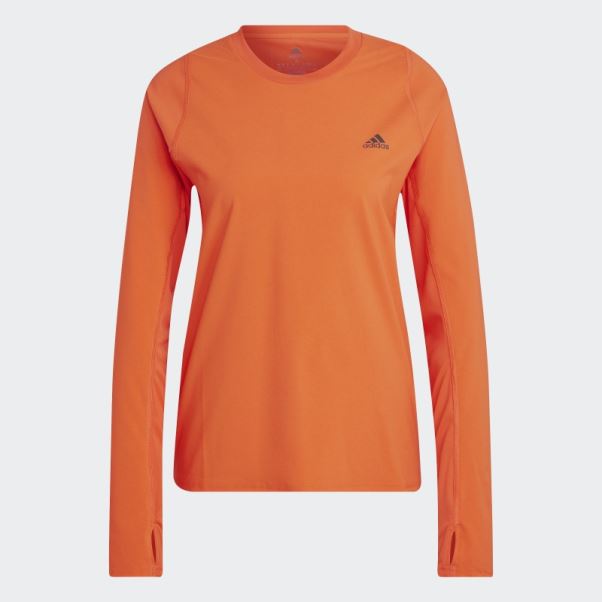 Adidas T-shirt Manches Longues Course Hybride Rapide Orange