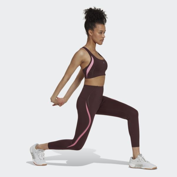 Soutien-gorge D'entraînement à Maintien Moyen Powerimpact Luxe Adidas Bordeaux