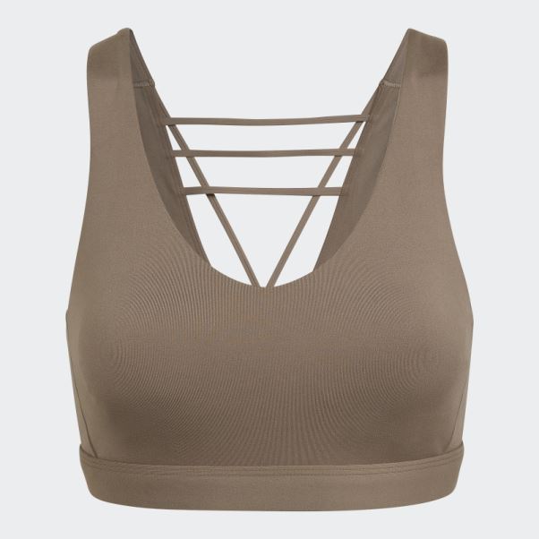 Soutien-gorge à Maintien Moyen Adidas Coreflow Luxe Marron Crayeux