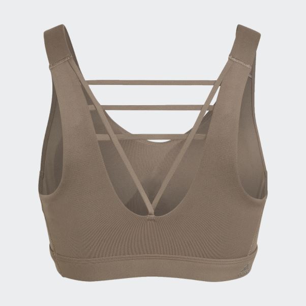 Soutien-gorge à Maintien Moyen Adidas Coreflow Luxe Marron Crayeux