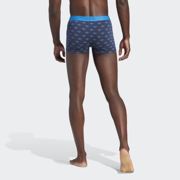 Slip Caleçon Confort Flex En Coton Imprimé Adidas Bleu Marine