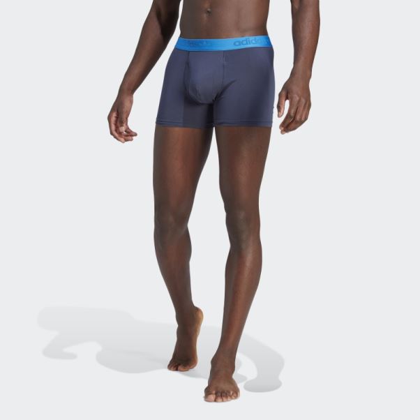 Slip Caleçon Confort Flex En Coton Imprimé Adidas Bleu Marine