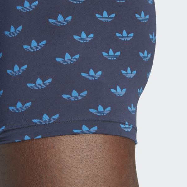 Slip Caleçon Confort Flex En Coton Imprimé Adidas Bleu Marine