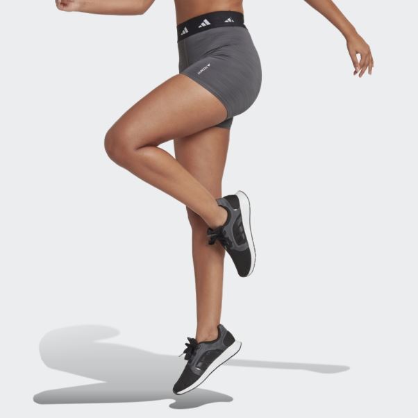 Legging Adidas Techfit Short Gris Foncé Chiné