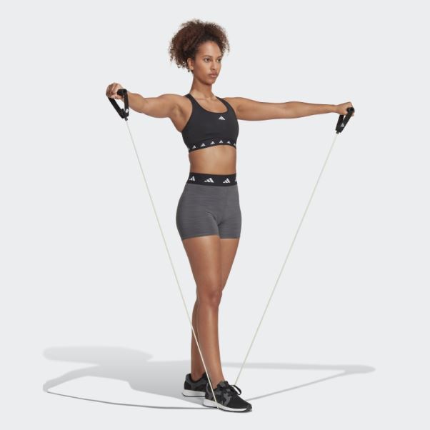 Legging Adidas Techfit Short Gris Foncé Chiné