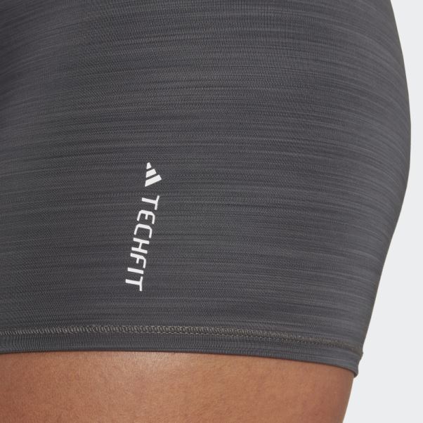Legging Adidas Techfit Short Gris Foncé Chiné