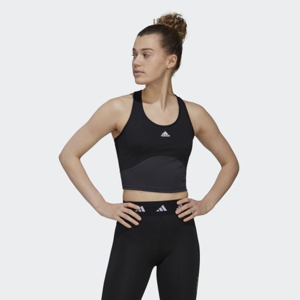 Débardeur Court Adidas Aeroready Train Hiit Noir