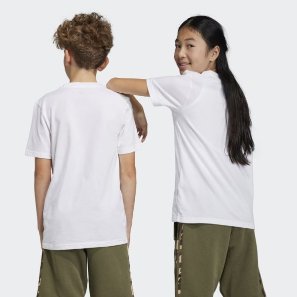 T-shirt Camouflage Adidas Blanc