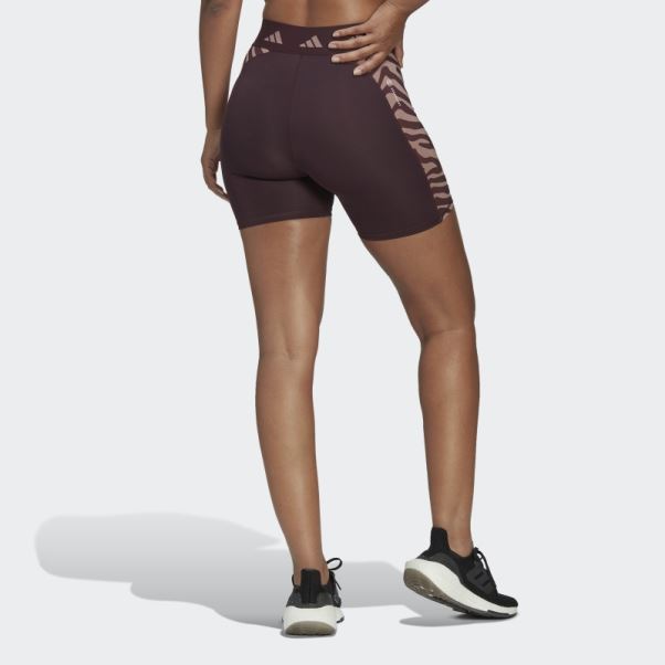 Legging Court Taille Haute Zèbre Hyperglam Techfit Marron Adidas