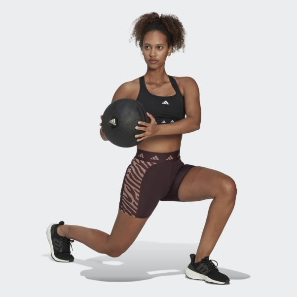 Legging Court Taille Haute Zèbre Hyperglam Techfit Marron Adidas