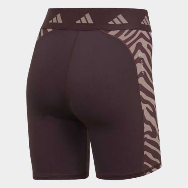 Legging Court Taille Haute Zèbre Hyperglam Techfit Marron Adidas