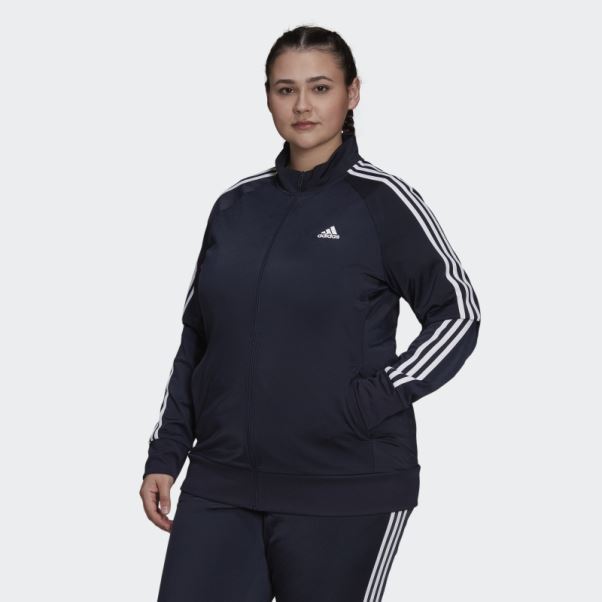 Ink Essentials Warm-up Tricot Slim 3-stripes Track Jacket (taille Plus) Adidas
