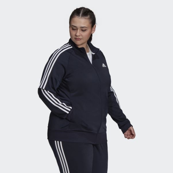 Ink Essentials Warm-up Tricot Slim 3-stripes Track Jacket (taille Plus) Adidas