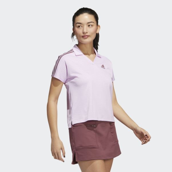 Polo Adidas Lilas à 3 Bandes