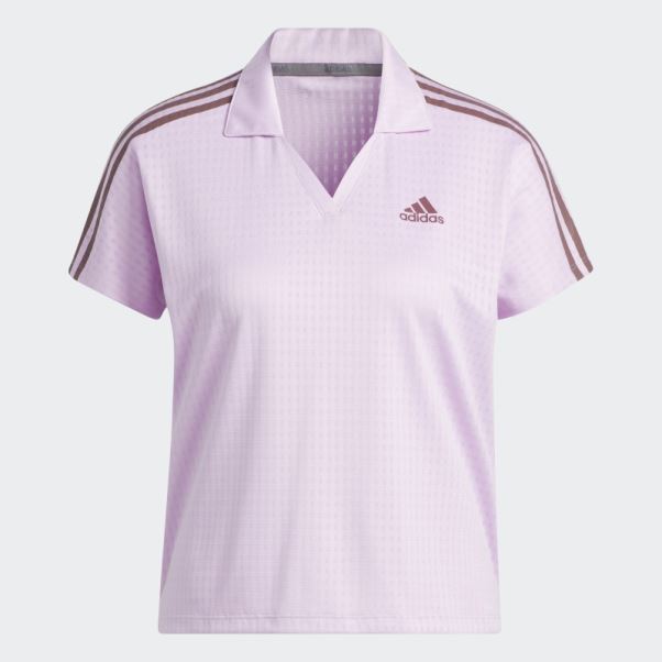 Polo Adidas Lilas à 3 Bandes