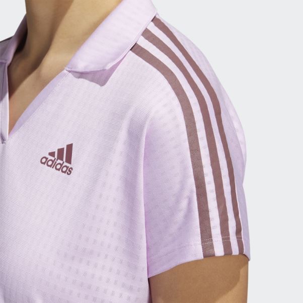 Polo Adidas Lilas à 3 Bandes