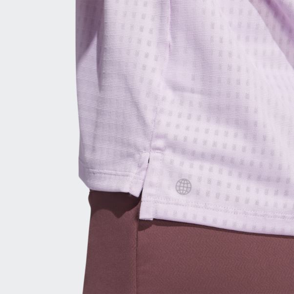 Polo Adidas Lilas à 3 Bandes