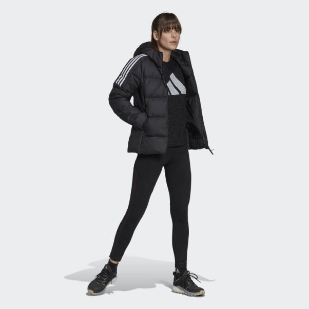 Doudoune à Capuche Essentials Midweight Noir Adidas