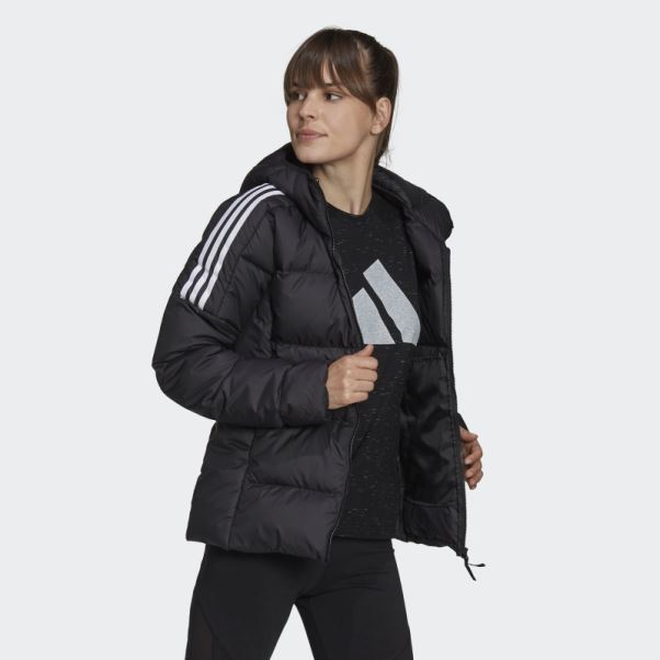 Doudoune à Capuche Adidas Essentials Midweight Noir