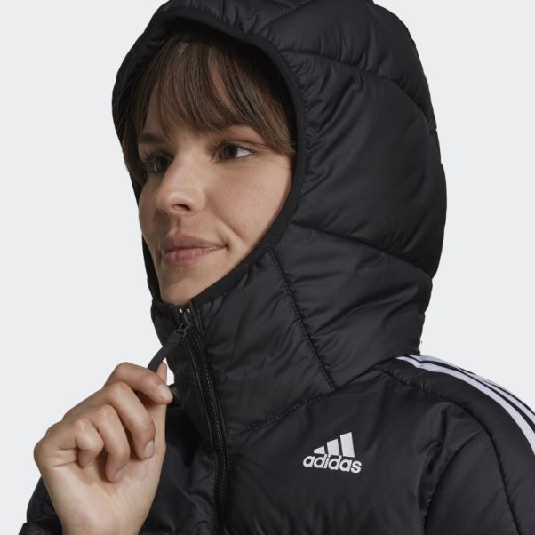 Doudoune à Capuche Adidas Essentials Midweight Noir