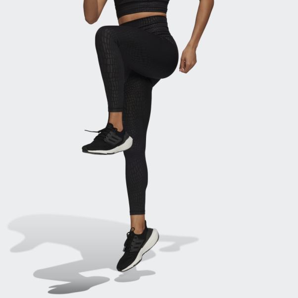 Optime Training Croc Emboss 7/8 Legging Adidas Noir