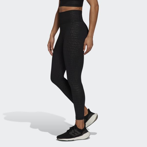 Optime Training Croc Emboss 7/8 Legging Adidas Noir