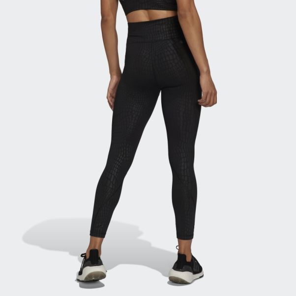Optime Training Croc Emboss 7/8 Legging Adidas Noir