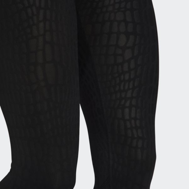 Optime Training Croc Emboss 7/8 Legging Noir Adidas