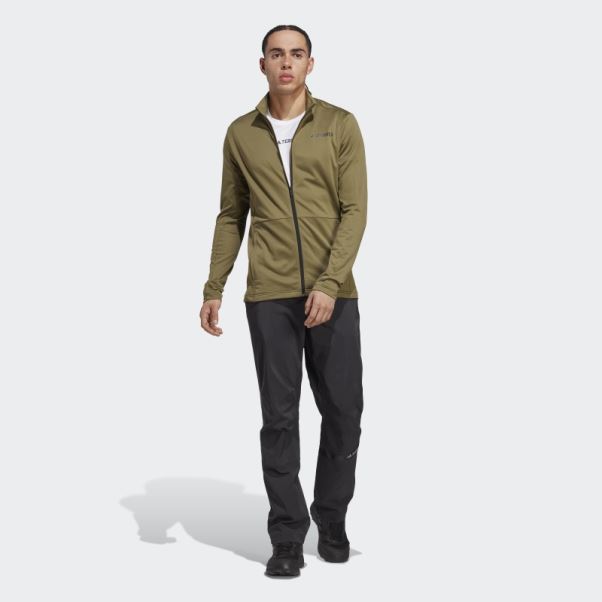 Adidas Olive Terrex Multi Veste Polaire Entièrement Zippée