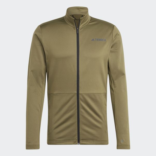 Adidas Olive Terrex Multi Veste Polaire Entièrement Zippée