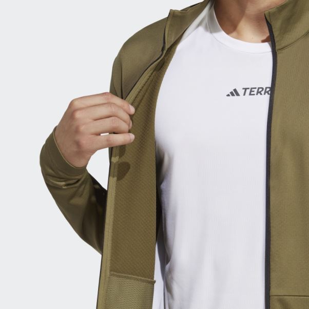 Adidas Olive Terrex Multi Veste Polaire Entièrement Zippée