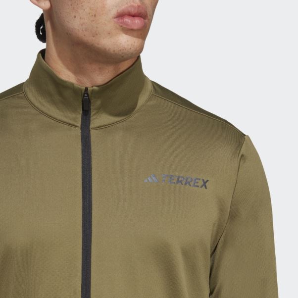 Adidas Olive Terrex Multi Veste Polaire Entièrement Zippée