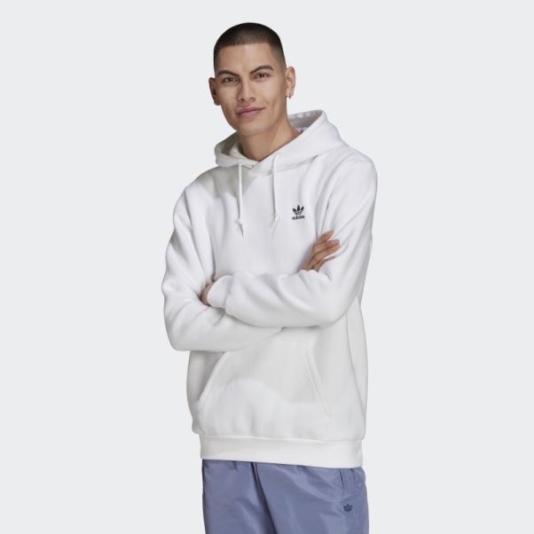Sweat à Capuche Trèfle Adidas Adicolor Essentials Blanc