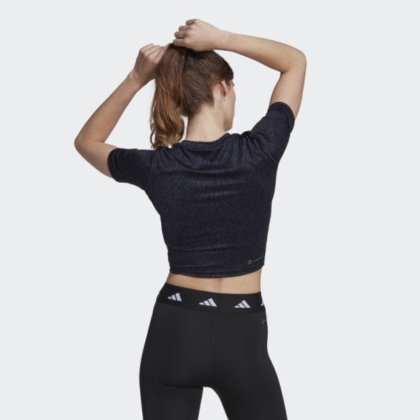 Crop Top D'entraînement Imprimé Techfit Ink Adidas