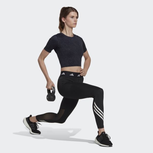 Crop Top D'entraînement Imprimé Techfit Ink Adidas