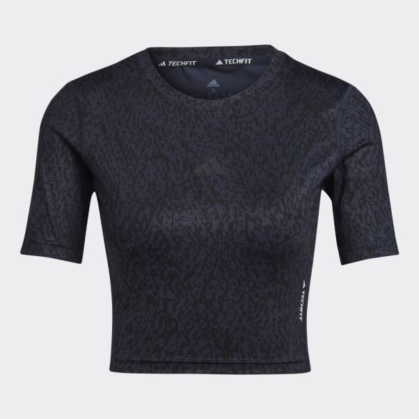 Crop Top D'entraînement Imprimé Techfit Ink Adidas