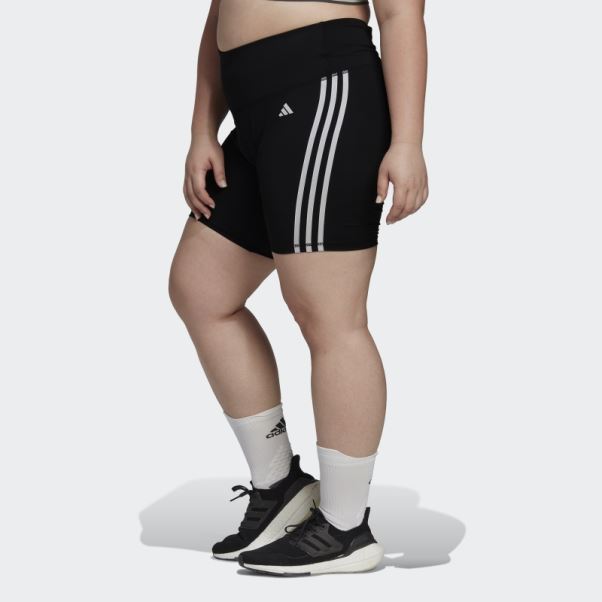 Legging Court Adidas Training Essentials 3 Bandes Taille Haute Noir (grande Taille)