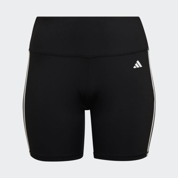 Legging Court Adidas Training Essentials 3 Bandes Taille Haute Noir (grande Taille)