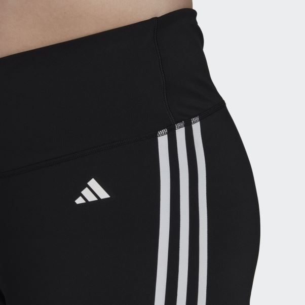 Legging Court Adidas Training Essentials 3 Bandes Taille Haute Noir (grande Taille)