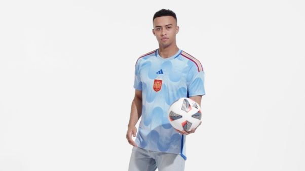 Adidas Maillot Bleu Lueur Espagne 22 Extérieur Mode