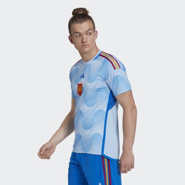 Adidas Maillot Bleu Lueur Espagne 22 Extérieur Mode