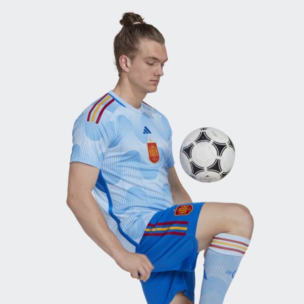 Adidas Maillot Bleu Lueur Espagne 22 Extérieur Mode