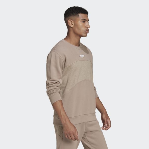 Adidas Craie Marron R.y.v. Sweat Ras Du Cou Basique