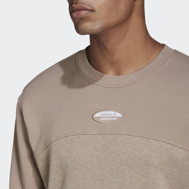 Adidas Craie Marron R.y.v. Sweat Ras Du Cou Basique