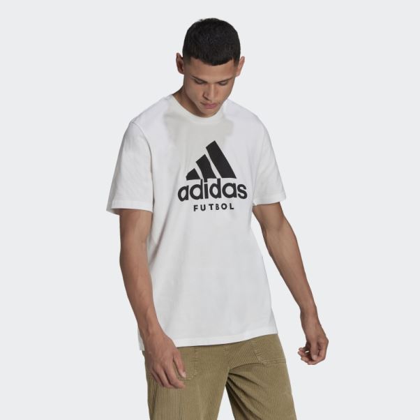 Tee Shirt Futbol Logo Blanc Adidas