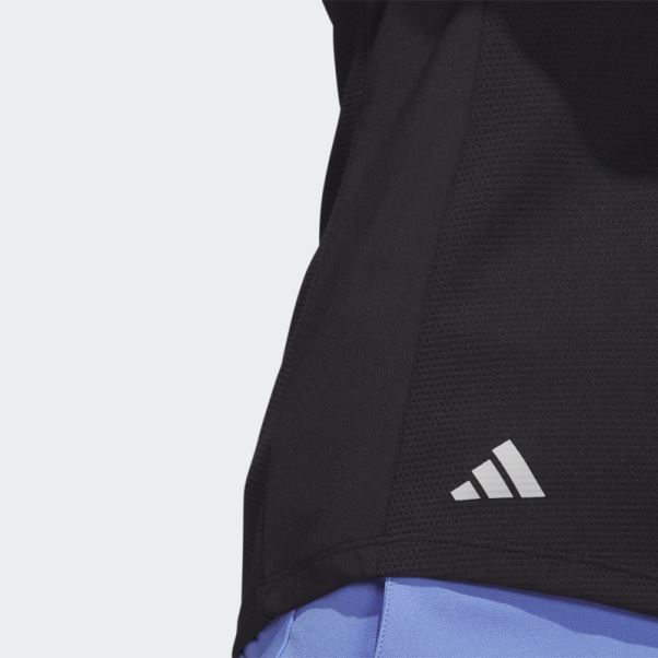 Polo De Golf Sans Manches Texture Noir Adidas