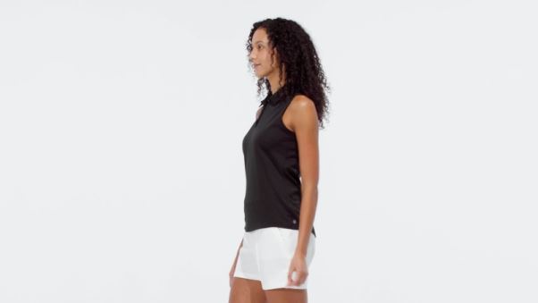 Polo De Golf Sans Manches Texturé Noir Adidas
